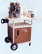 Three Shelf Food Serving Carts w/Locking Cabinet & Side Shelf