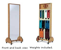 Combo Portable Mirror/Weight Rack w/ Weights