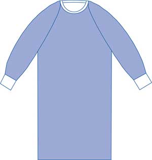 1082PJNYDMD-Aurora Gown Fabric Non Reinforced Raglan Sleeve Large