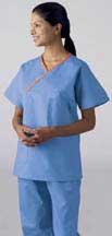 966MD-Unisex Reversible Crossover Scrub Top, Navy, S-XL.