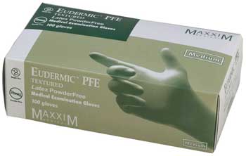 100584MD-Eudermic PFE Latex Exam Gloves Small
