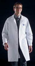 Unisex Knee Length Lab Coat, Navy, XXL.