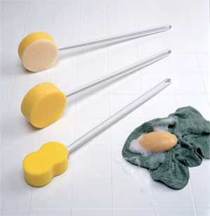 Long Contour Scrub Sponges With Ergonomic Handle
