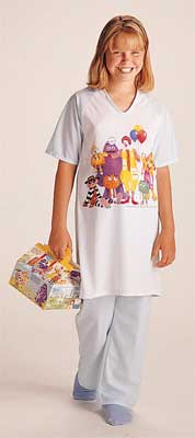 S472110TDMMD-McDonald's Pediatric Gowns Small Yellow Sleeves & Back