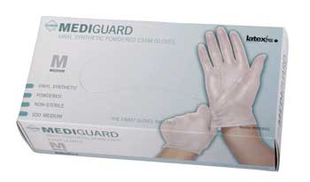 1004EVMMD-Powdered MediGuard Synthetic Exam Gloves Small