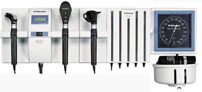 2003003-1563GUR-Otoscope and Ophthalmoscope Wall Diagnostic Station with Sphygmometer