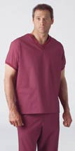 N426MD-Unisex V-Neck Knit Trim Scrub Top, S-XL