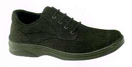 Ariya Men's Diabetic Shoes Black Nubuck Lace-Up