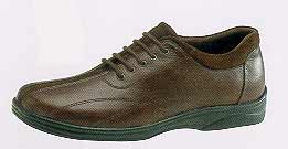 M017YAFHI-Ariya Men's Diabetic Shoes Stripes Brown Leather Lace-Up