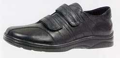 M008YAFHI-Ariya Men's Diabetic Shoes Black Leather Velcro