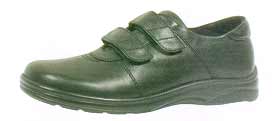 Ariya Women's Diabetic Shoes Black Leather Double Velcro