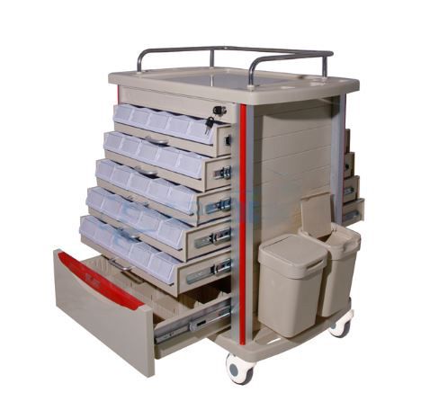 Hospital Transport Cart with Bins