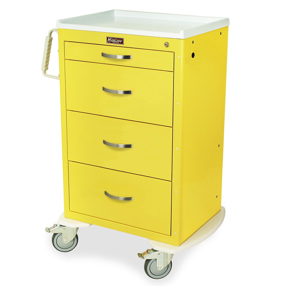 Tall Infection Control Med Width Cart w/Key Lock & 4 Drawers
