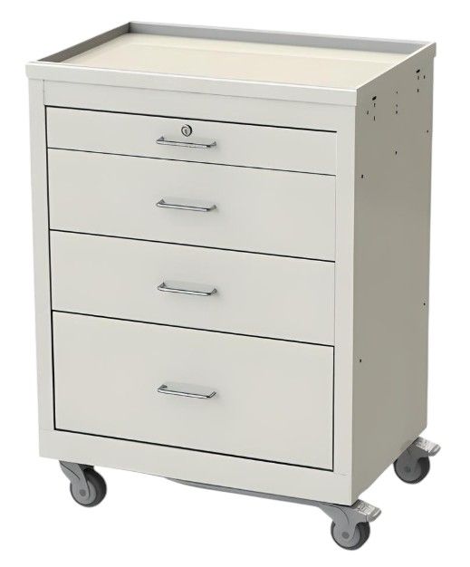 Beige Value Medical Cart w/ 4 Drawers