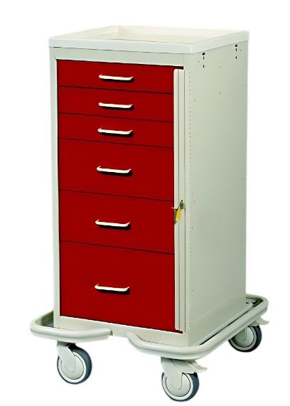 Aluminum Mini Medical Tower w/ Breakaway Lock & 6 Drawers