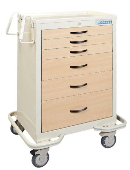 Aluminum ANS Treatment Cart Electronic Lock  6 Drawers