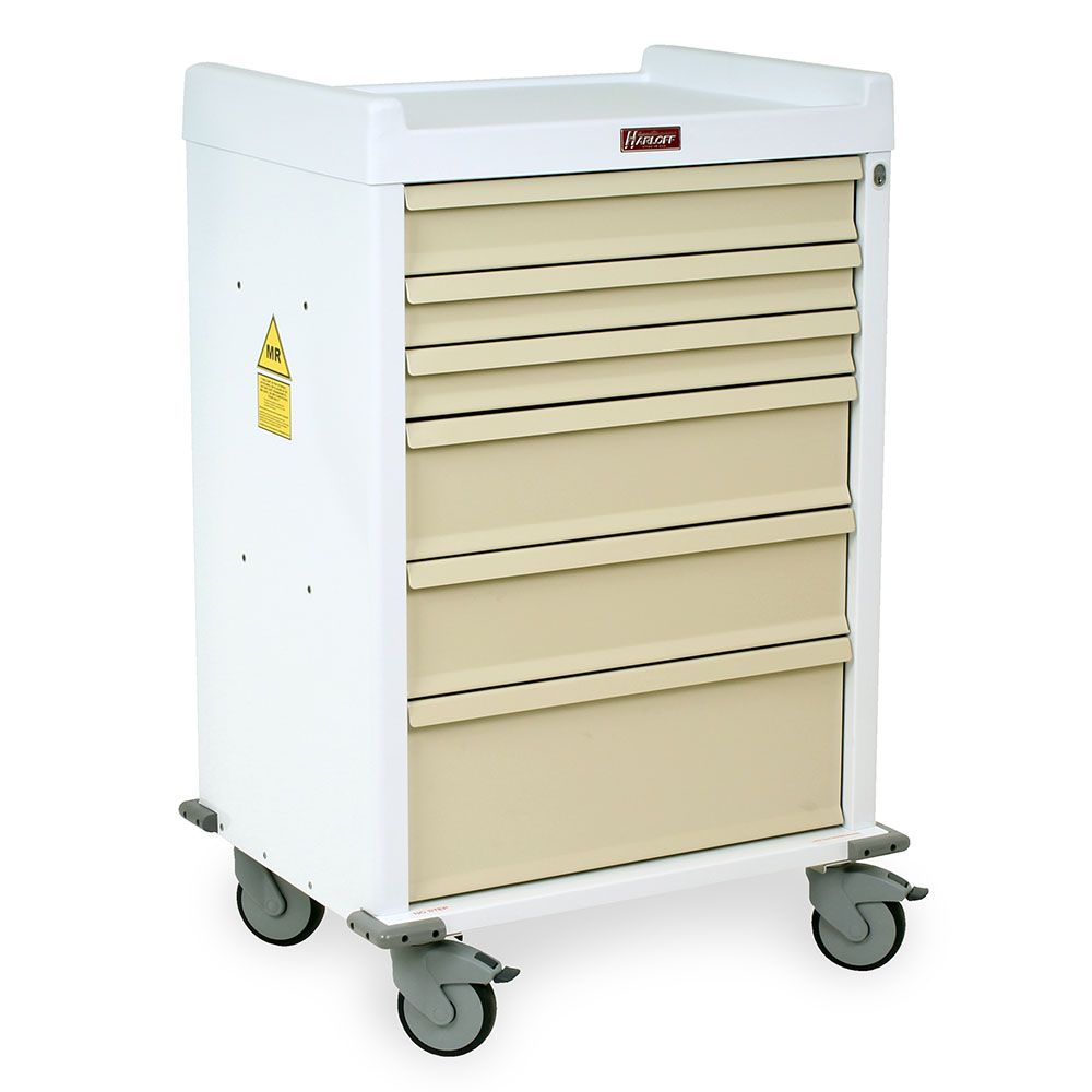 MRI Compatible Aluminum ANS Cart wKey Lock  6 Drawers