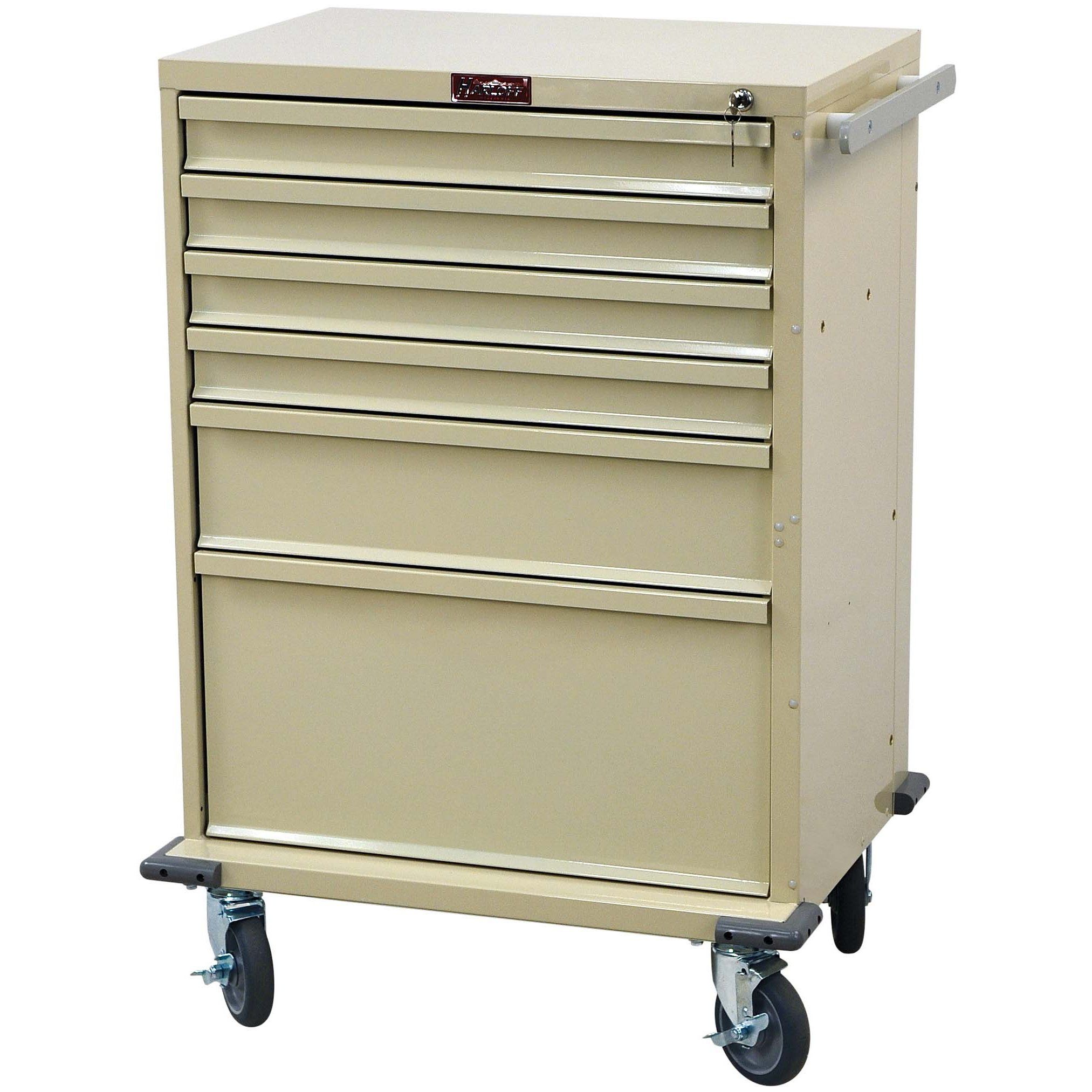 Tall Procedure Med Cart w/ Key Lock & 6 Drawers