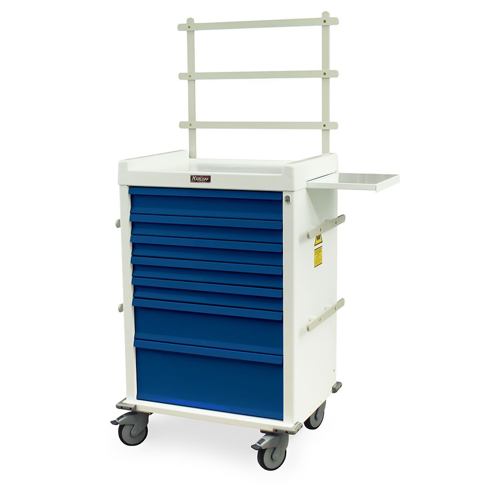 MRI Safe Aluminum ANS Cart w/Accs. Pkg, Key Lock & 7 Drawers