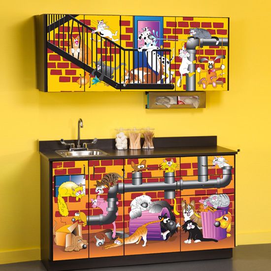 Alley Cats  Dogs Themed Pediatric Cabinet Set