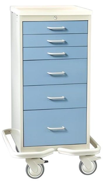 Aluminum Mini Medical Tower Key Lock  6 Drawers