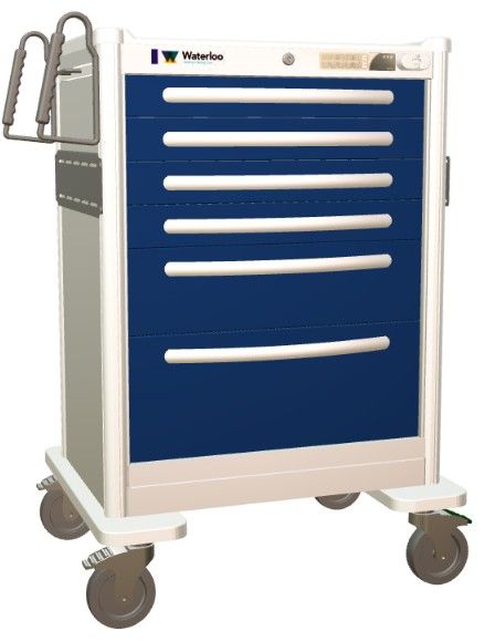 Aluminum STD Tall ANS TMT Cart w/ 6 Drawers & Proximity Lock