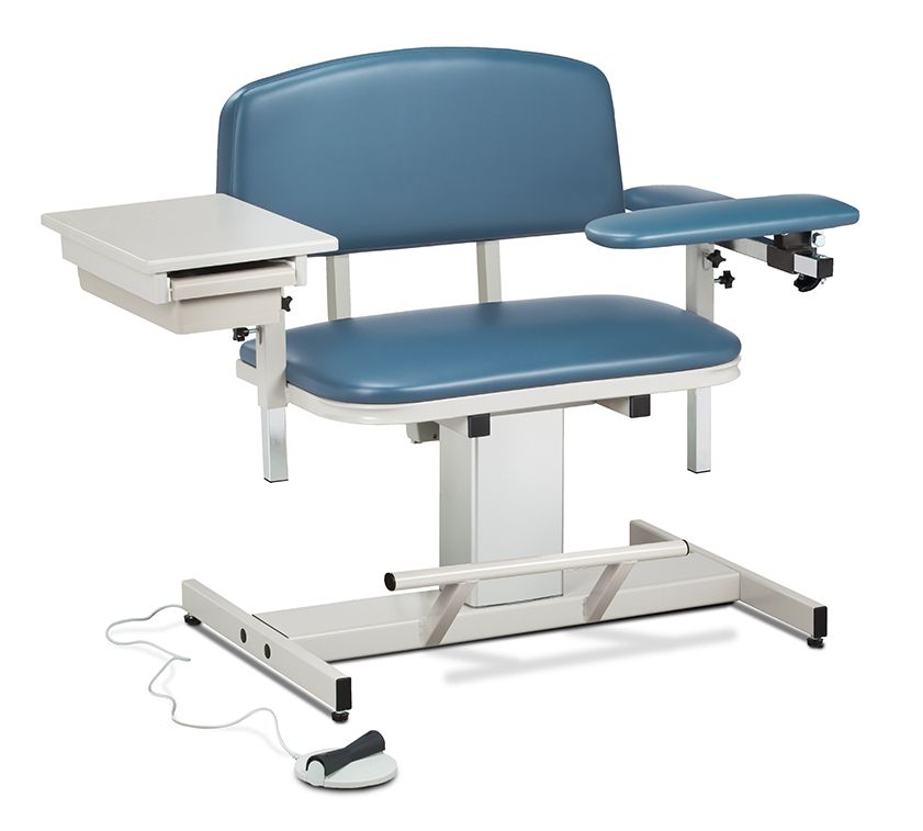 Extra-Wide Power Blood Drawing Chair w/ Padded Arm & Drawer