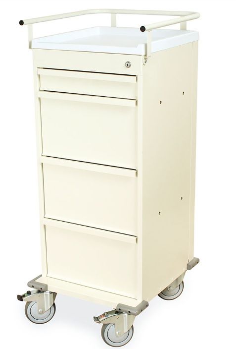 Compact Punch Card Medication Cart with Narc Box