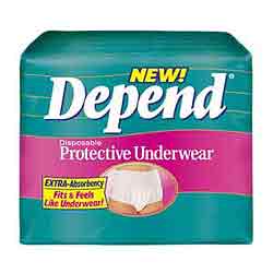 depend disposable underwear