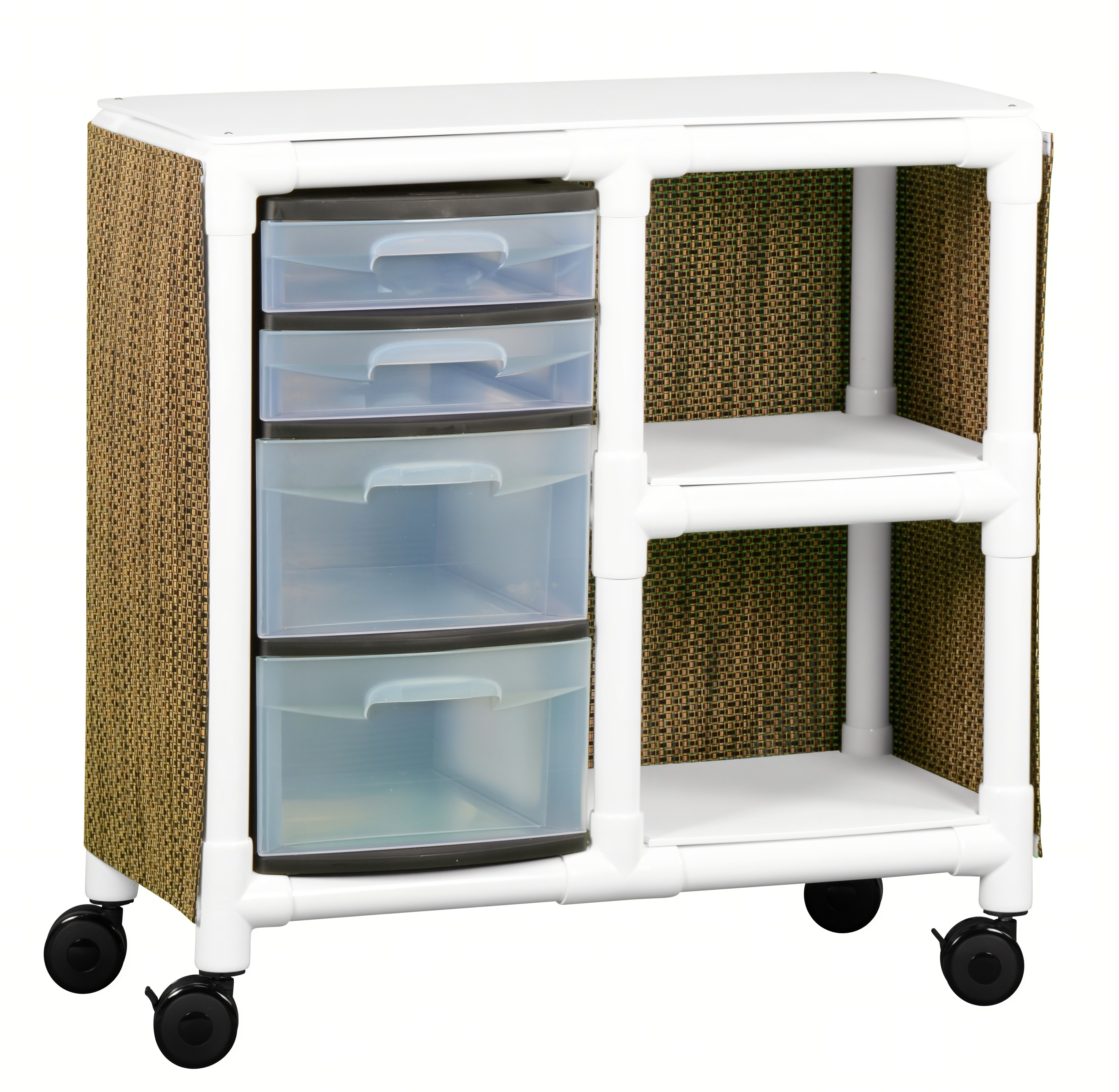Dialysis Cart 4 Drawers  2 Shelves
