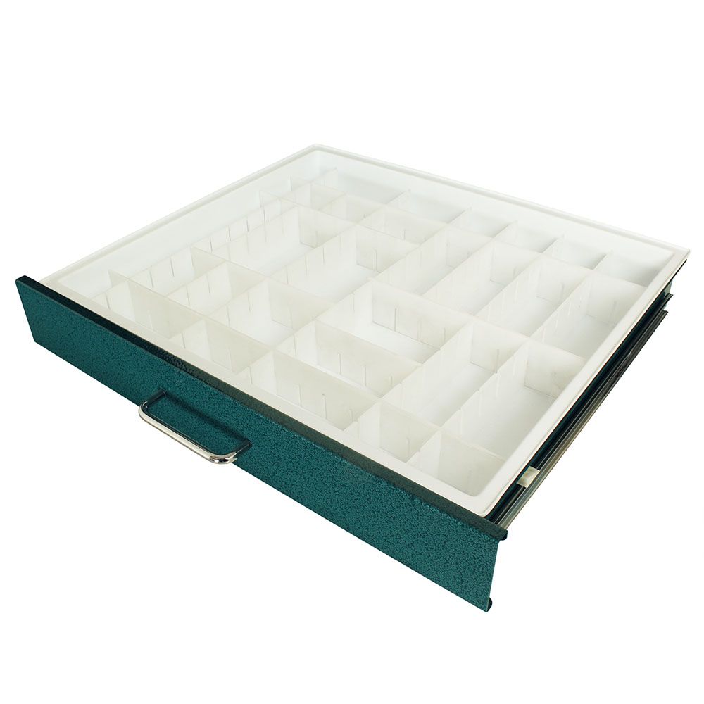 Insert Tray Mini24  Med Carts wAdj. Plastic Dividers 3in Drawers