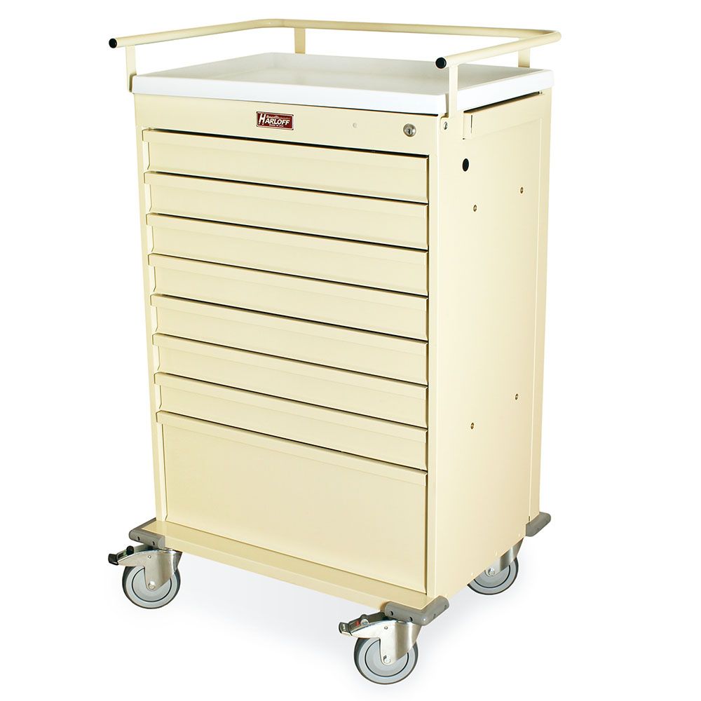 Economy Medication Box Cart Key Lock  8 Drawers