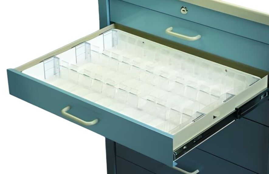 Medical Cart Accessory 3in Full Drawer Tray 33 Ampule Holders