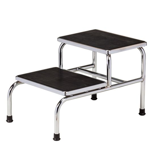 Heavy Duty, Two Step Chrome Plated Step Stool