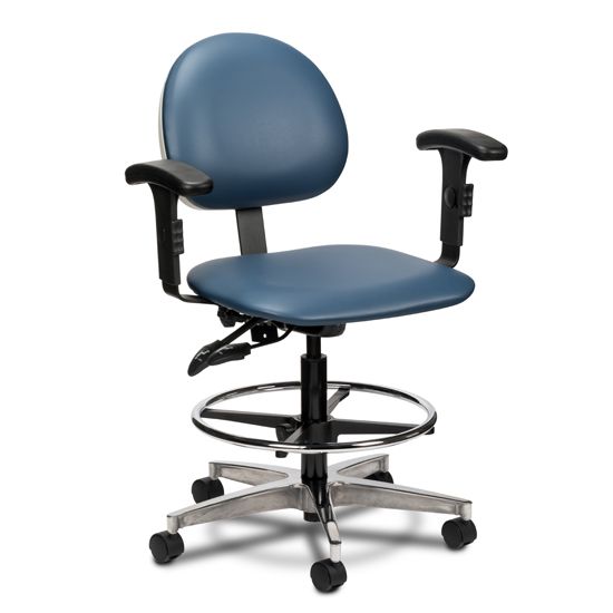 Lab Stool with Contour Seat, Backrest, Arms