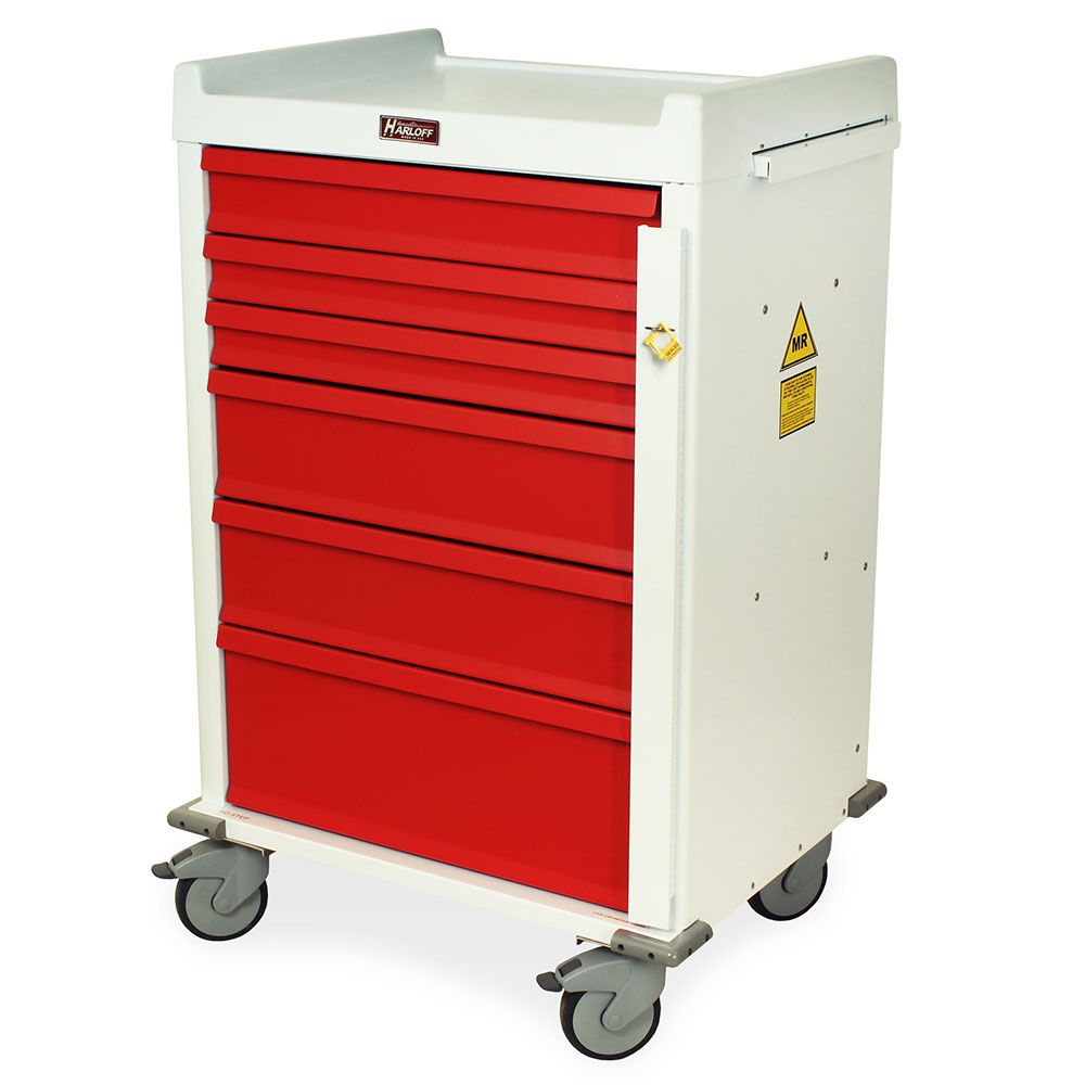 MRI Compatible Aluminum EMG Cart Breakaway Lock  6 Drawers