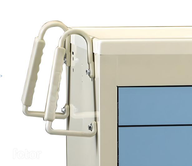 Medical Cart Accessory Twin Push Handle Set