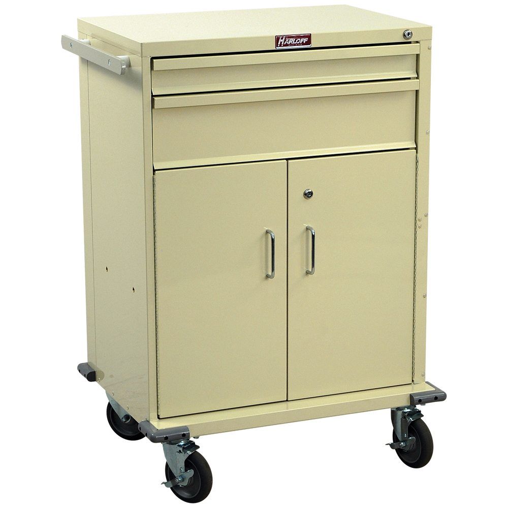 Tall Procedure Cart Key Lock Storage  2 Drawers