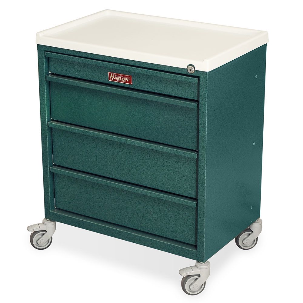 Mini Economy Treatment Cart w/Key Lock & 4 Drawers