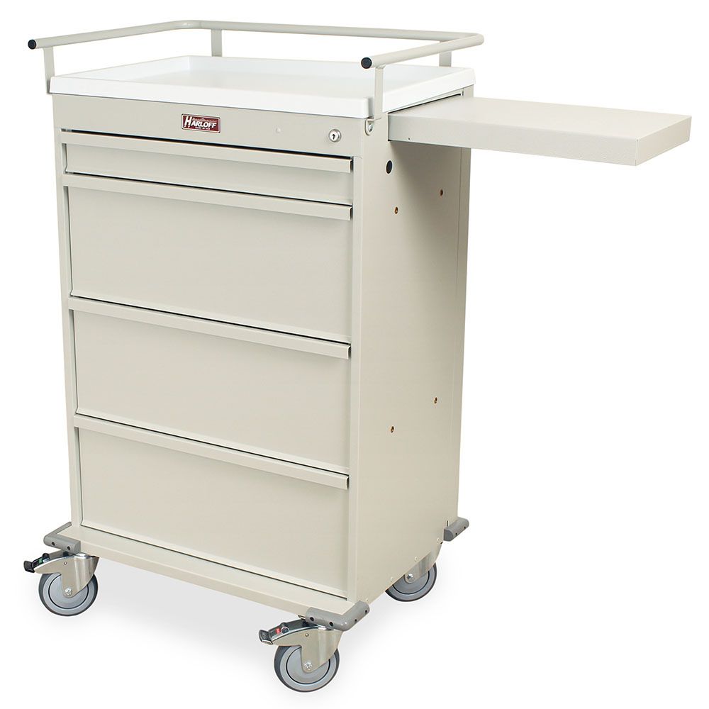 4 Drawer, 450 Punch Card Capacity Medication Cart w/Key Lock