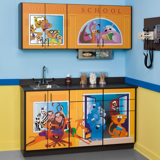 School House Themed Pediatric Cabinet Set