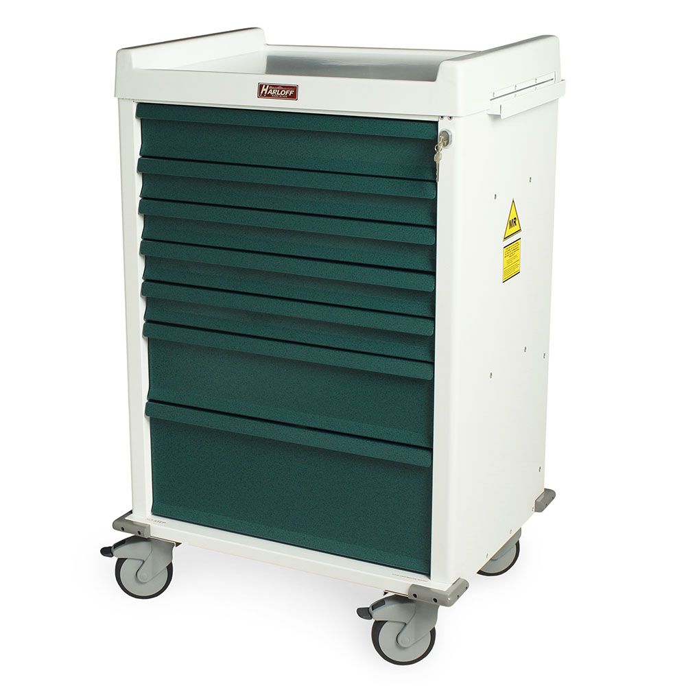 MRI Safe Aluminum Med Cart Key Lock  7 Drawers