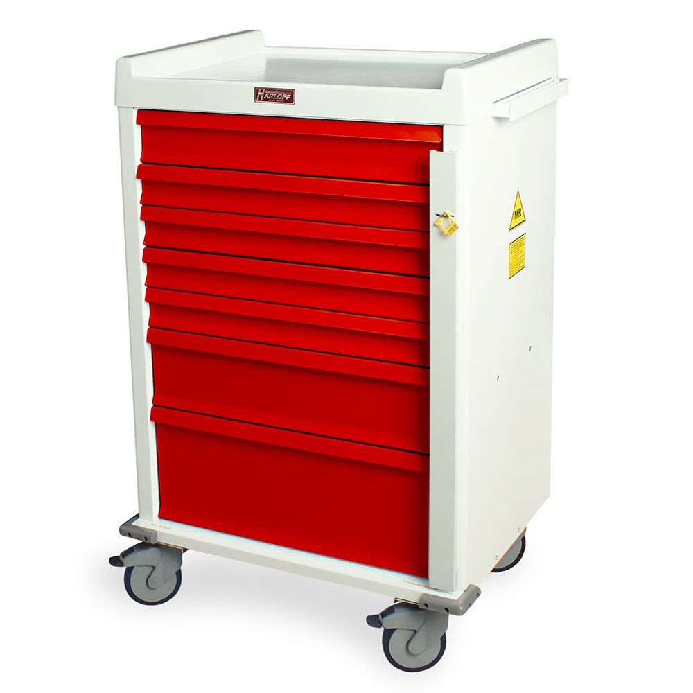 MRI Safe Aluminum Med Cart wBreakaway Lock  7 Drawers