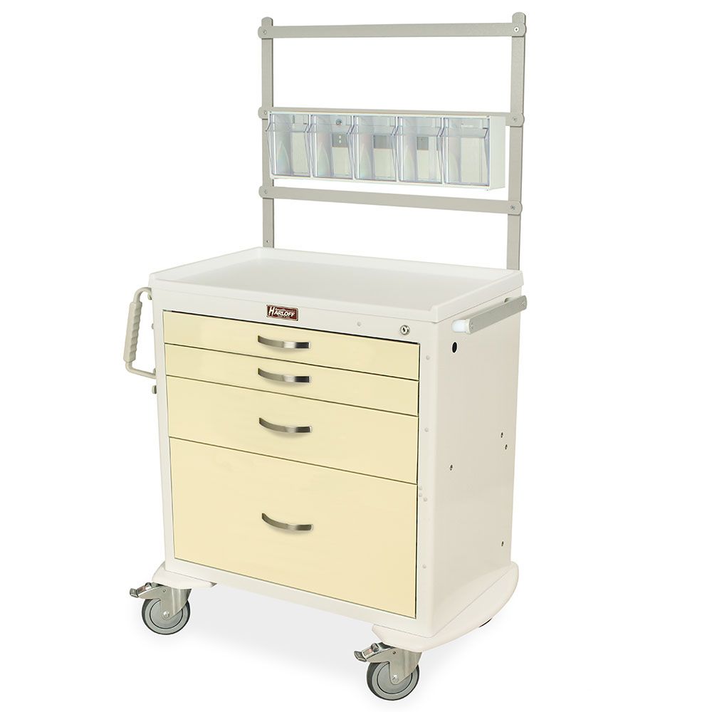 Short Anesthesia STD Width Cart wANS Pkg Key Lock  4 Drawers