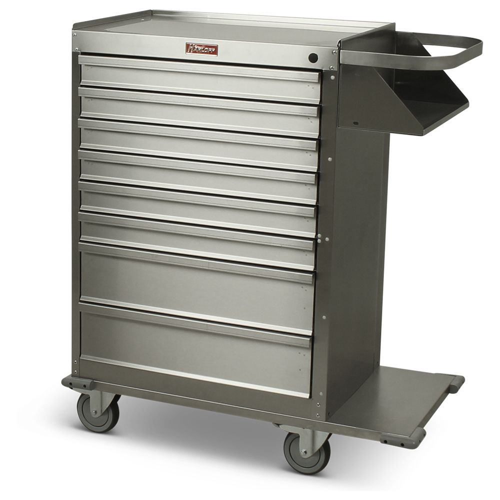 Stainless Steel Cast Cart Standard Pkg  8 Drawers