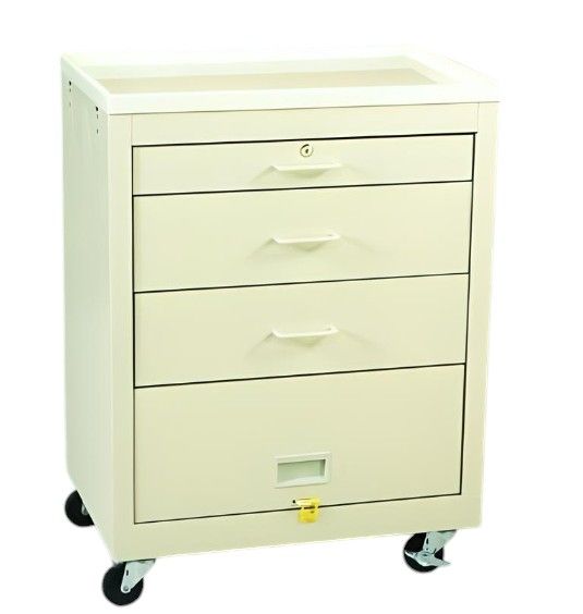 Steel 3 Drawer Medical Cart w/ Panel