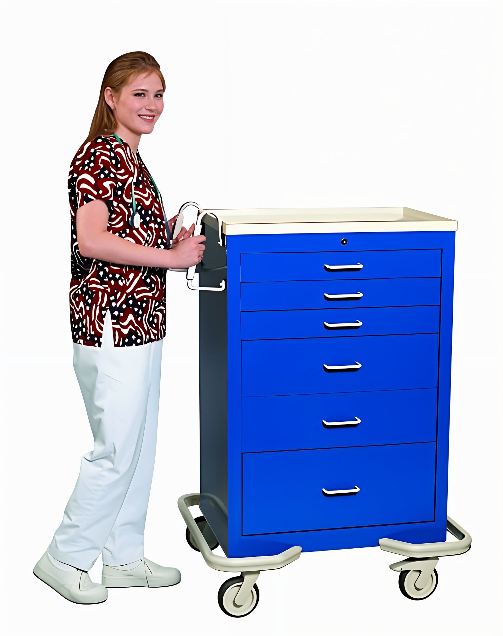 Steel ANS Treatment Cart w/ Key Lock & 6 Drawers