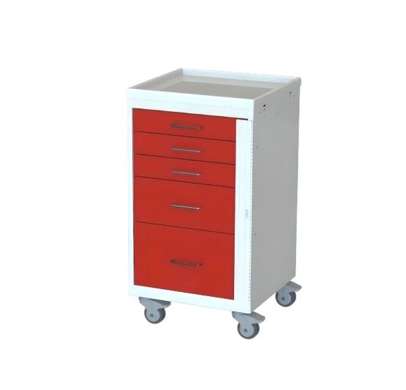 Steel Emergency ER Mini Crash Cart w/ Breakaway Lock