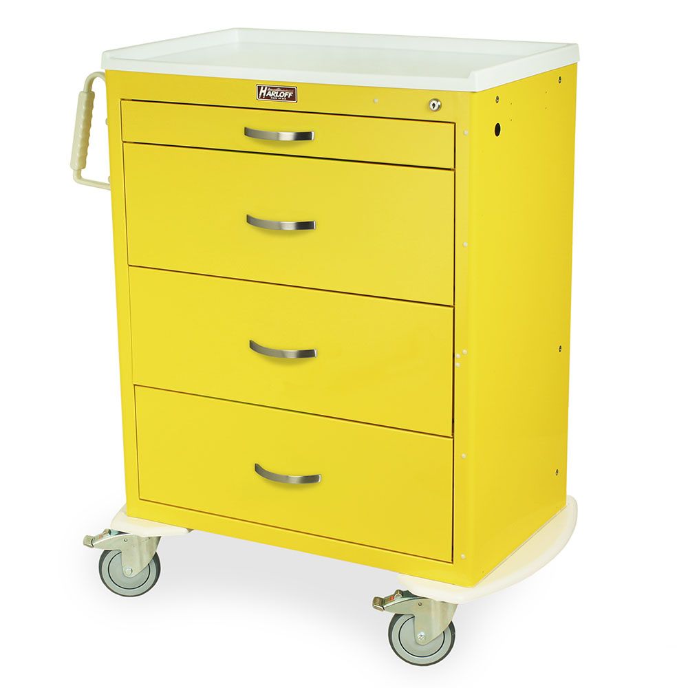 Tall Isolation Standard Width Cart w/ Key Lock & 4 Drawers