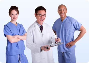 Doctor and staff